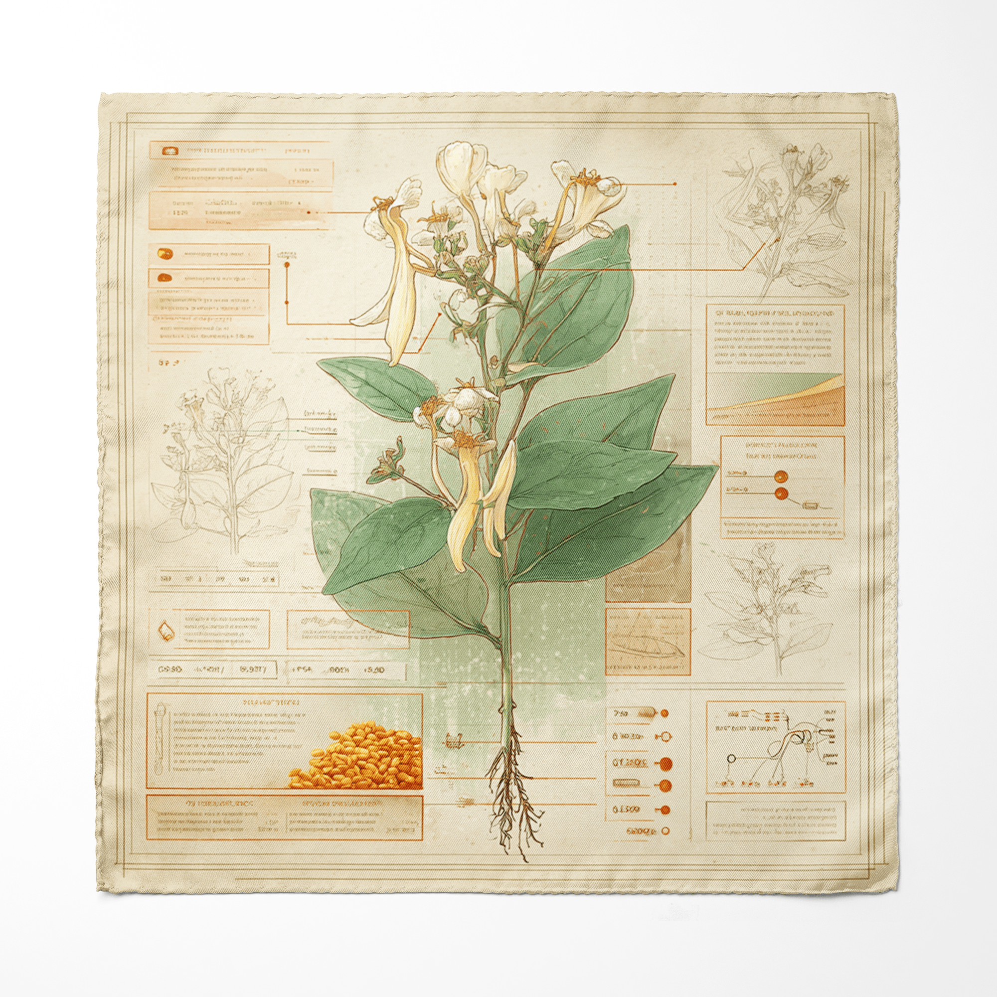 HERBARIUM SILK ASCOT AND POCKET SQUARE SET – PREMIUM COLLECTION