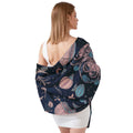 CELESTIAL FLORAL SILK LONG LADIES SCARF