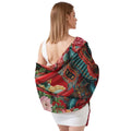 CRIMSON DYNASTY GARDEN SILK LONG LADIES SCARF