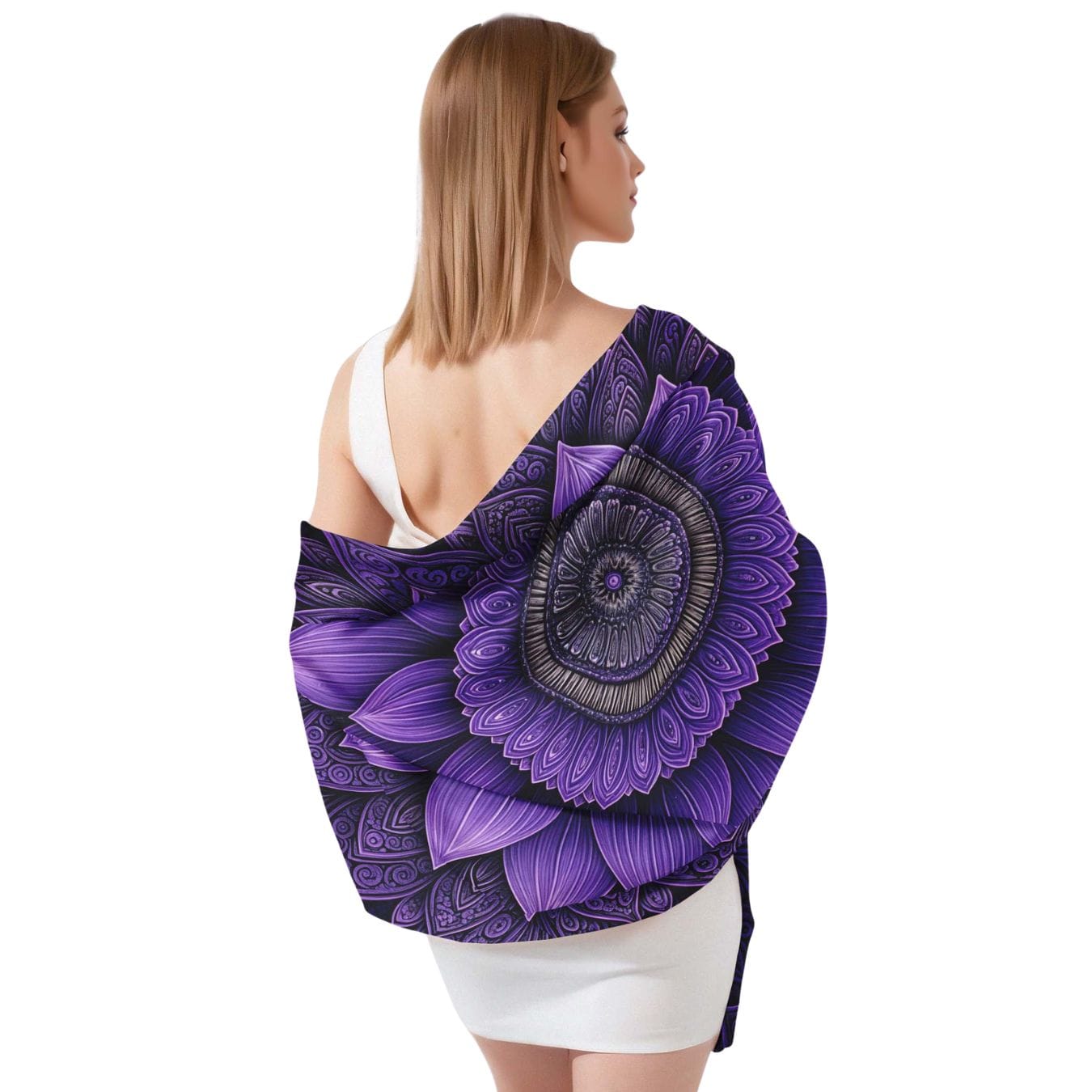 ELEGANT LAVENDER SILK LONG LADIES SCARF