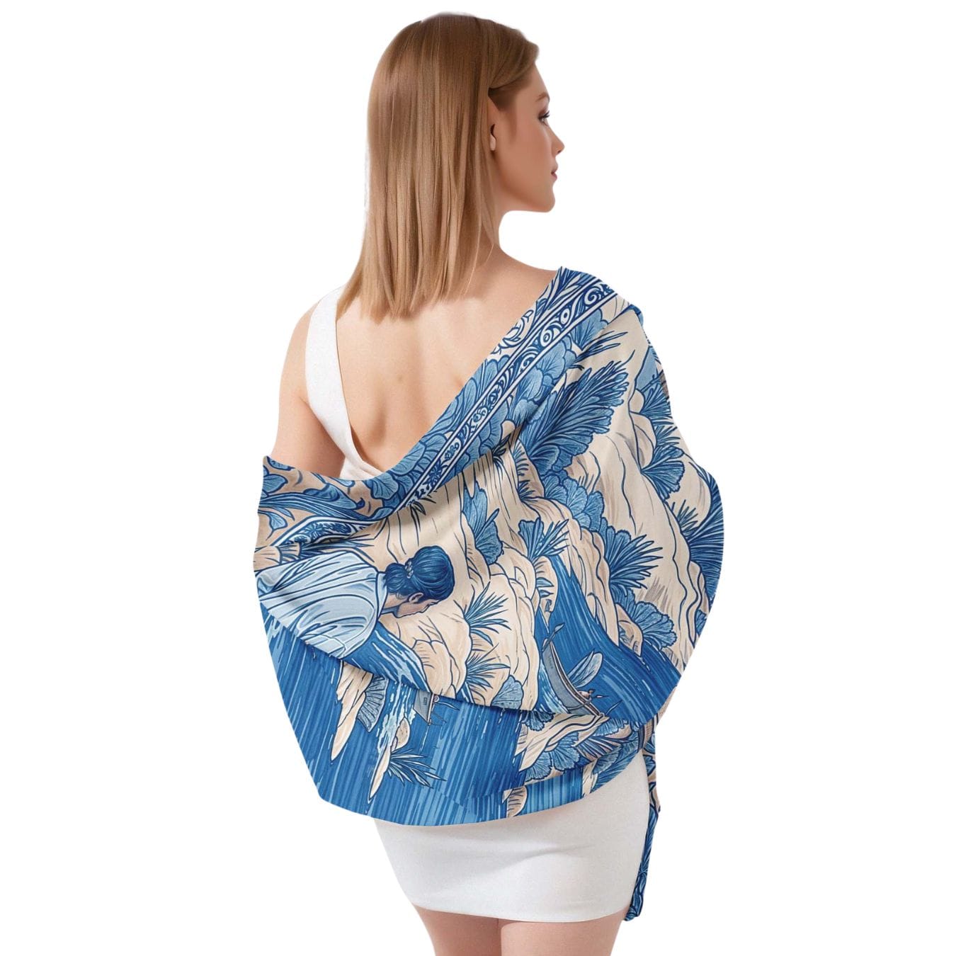 IMPERIAL PORCELAIN SILK LONG LADIES SCARF