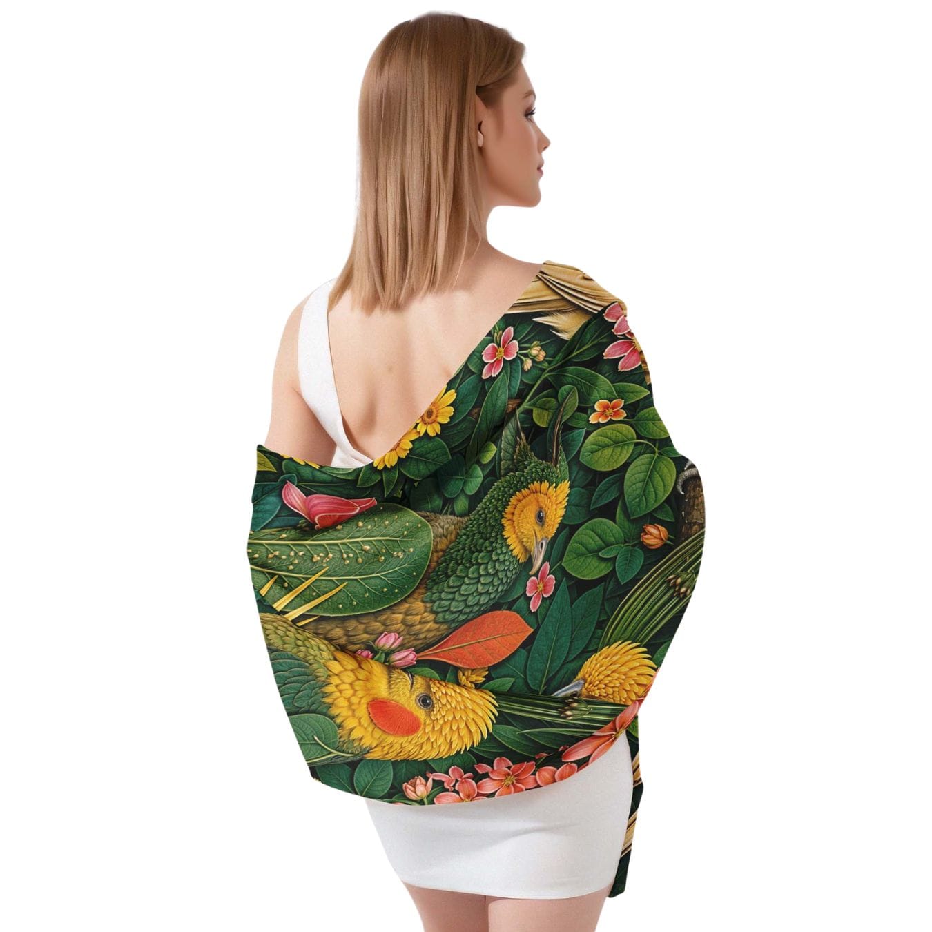 AVIAN PARADISE SILK LONG LADIES SCARF