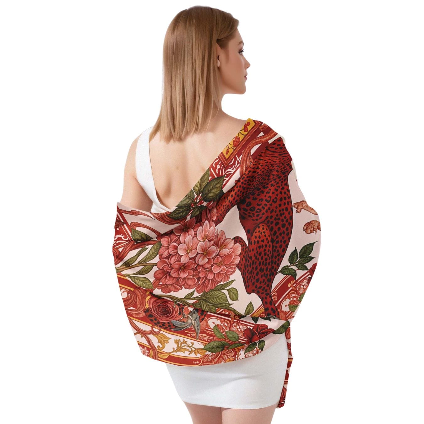 CRIMSON SILK LONG LADIES SCARF