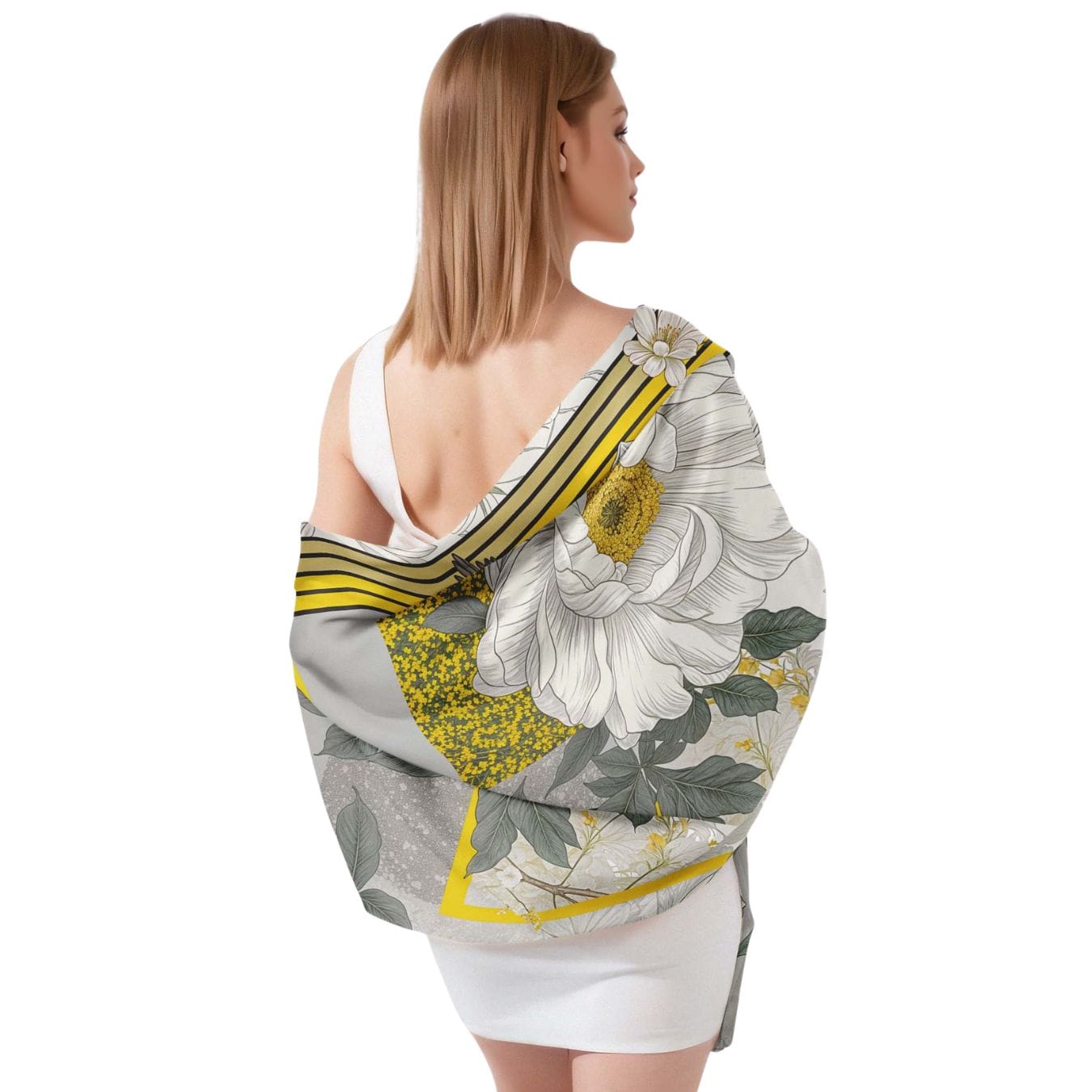 CONTEMPORARY GARDEN MIX SILK LONG LADIES SCARF