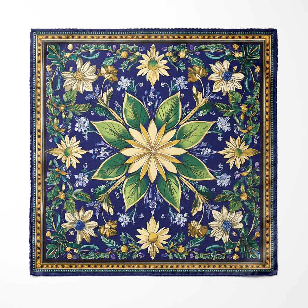 A VIBRANT FLORAL SILK POCKET SQUARE