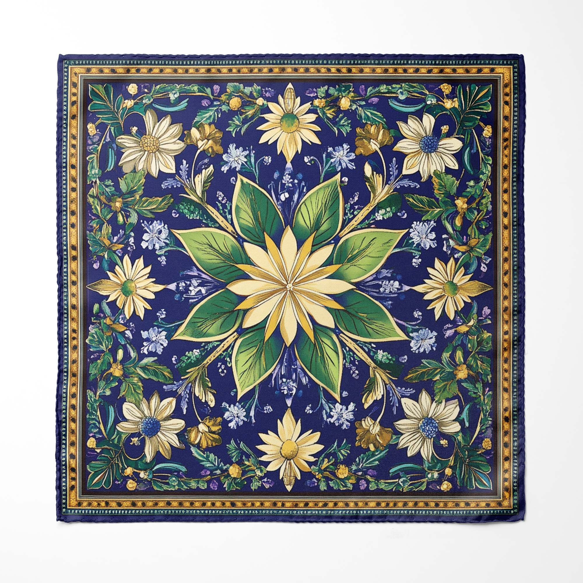 A VIBRANT FLORAL SILK POCKET SQUARE