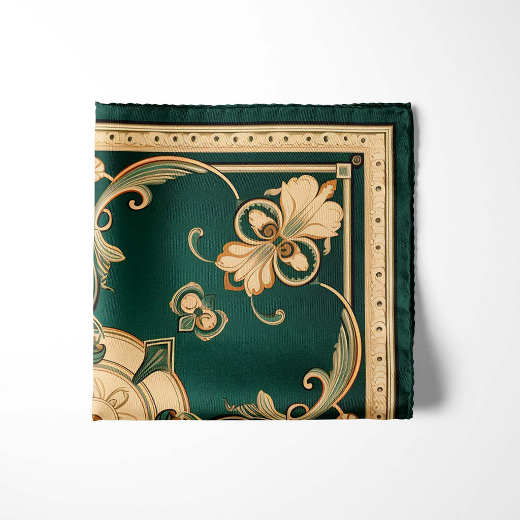 VINTAGE GREEK SILK POCKET SQUARE