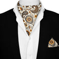 A DITSY PAISLEY SILK ASCOT AND POCKET SQUARE SET – PREMIUM COLLECTION