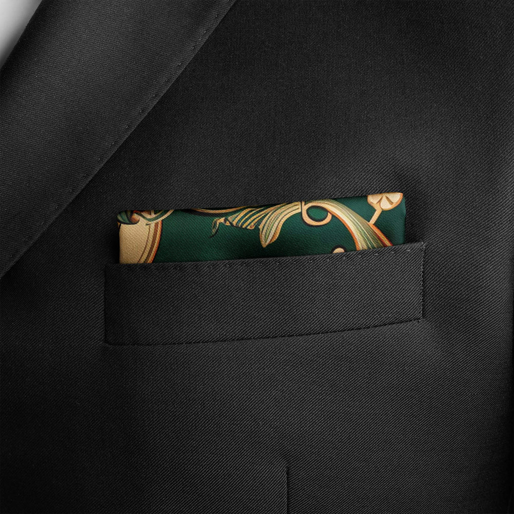 VINTAGE GREEK SILK POCKET SQUARE