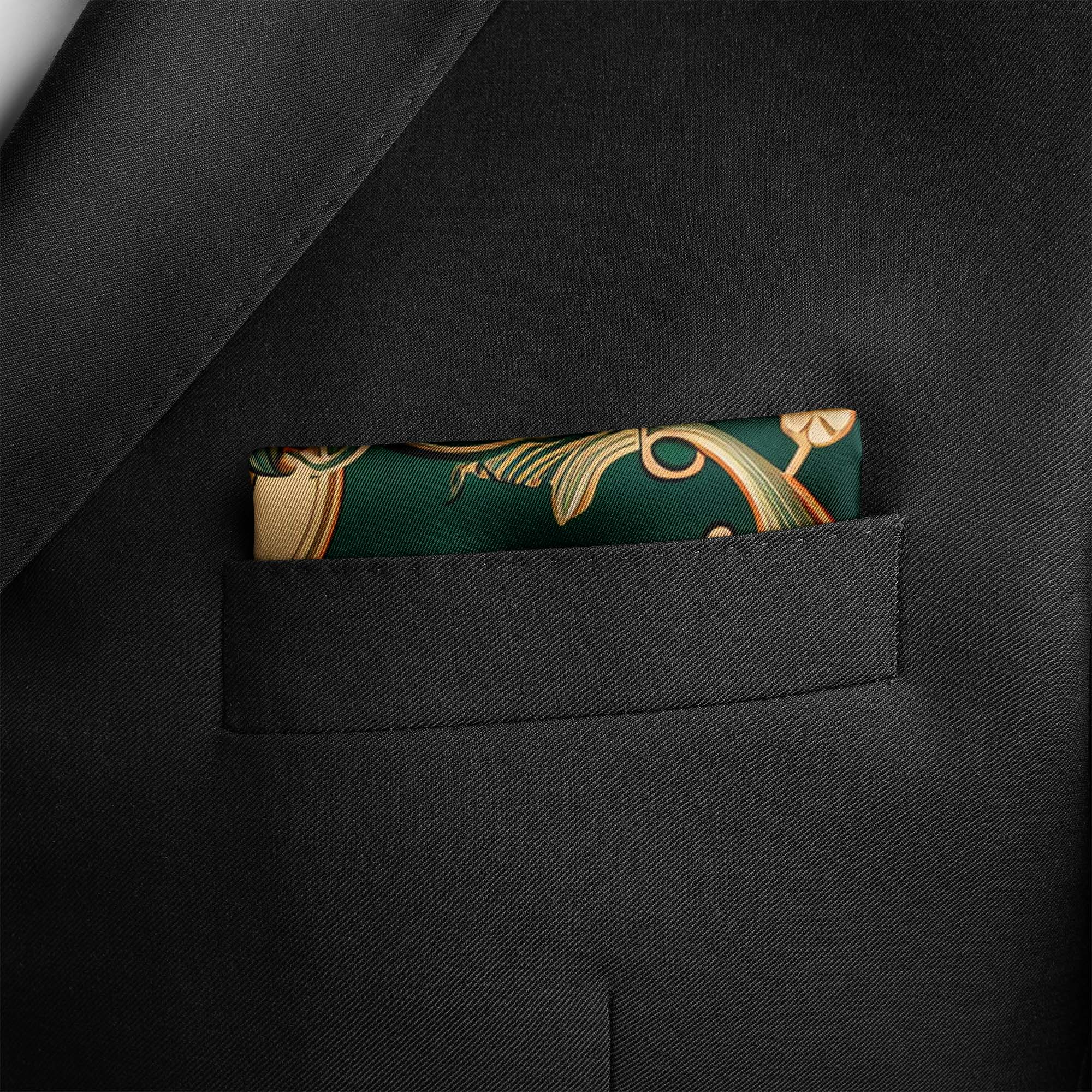 VINTAGE GREEK SILK POCKET SQUARE