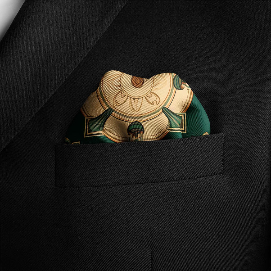 VINTAGE GREEK SILK POCKET SQUARE