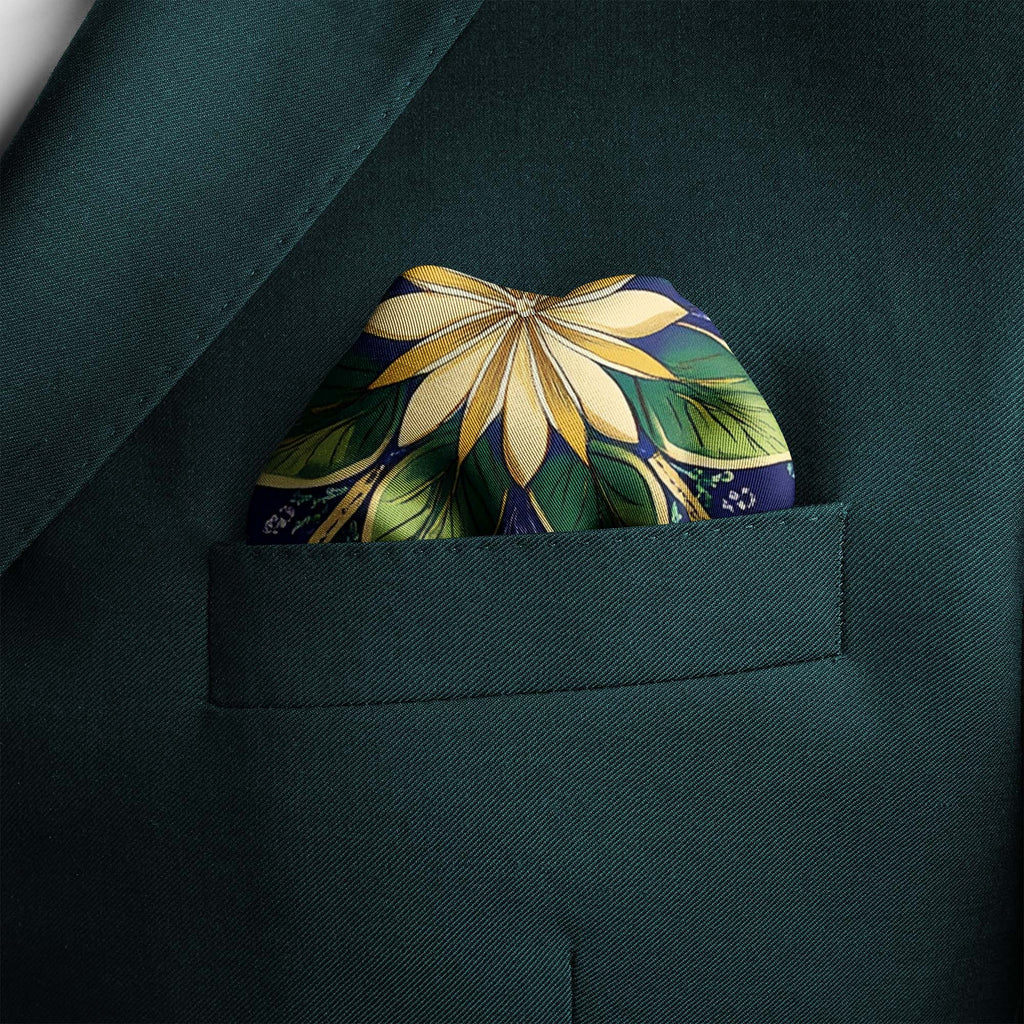 A VIBRANT FLORAL SILK POCKET SQUARE