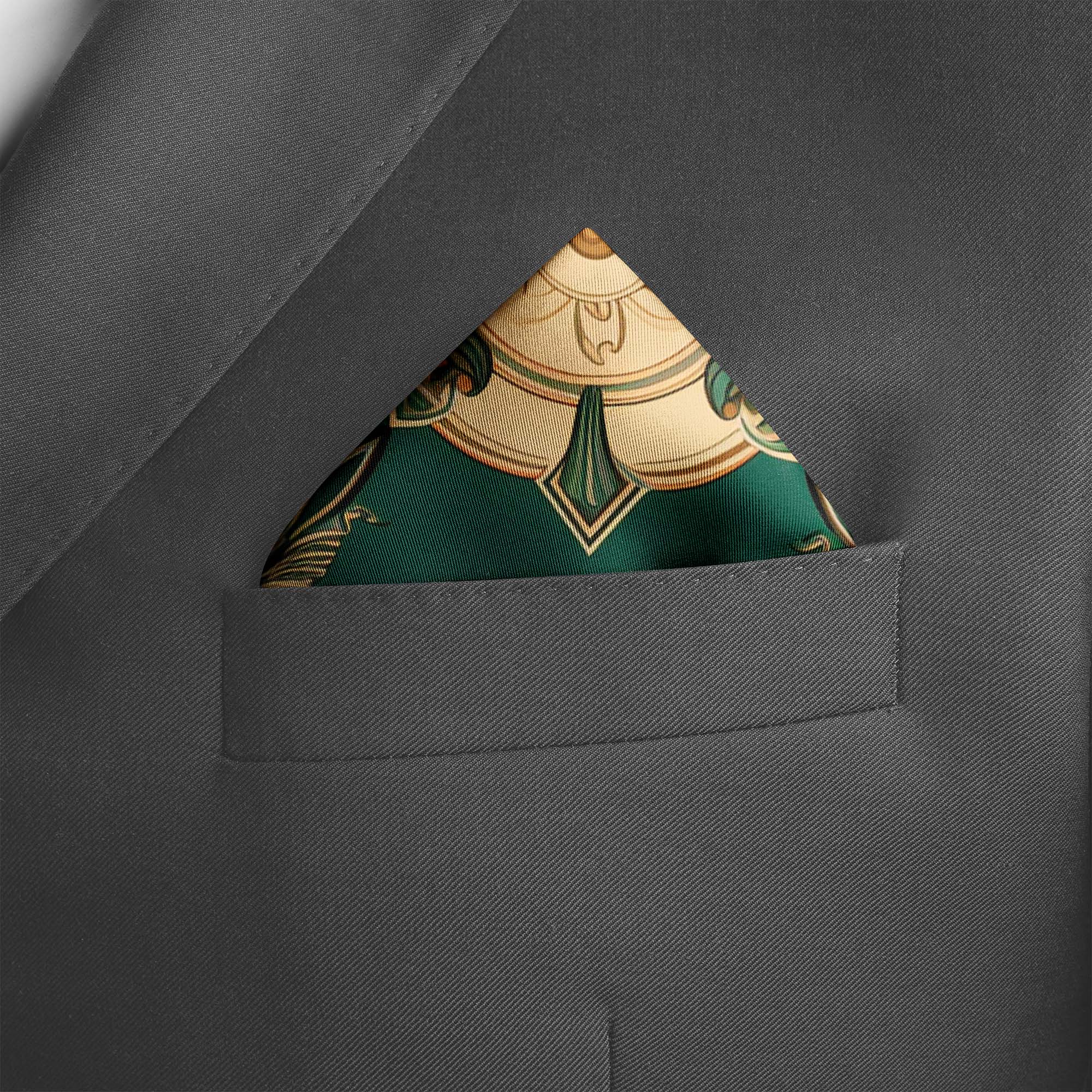 VINTAGE GREEK SILK POCKET SQUARE