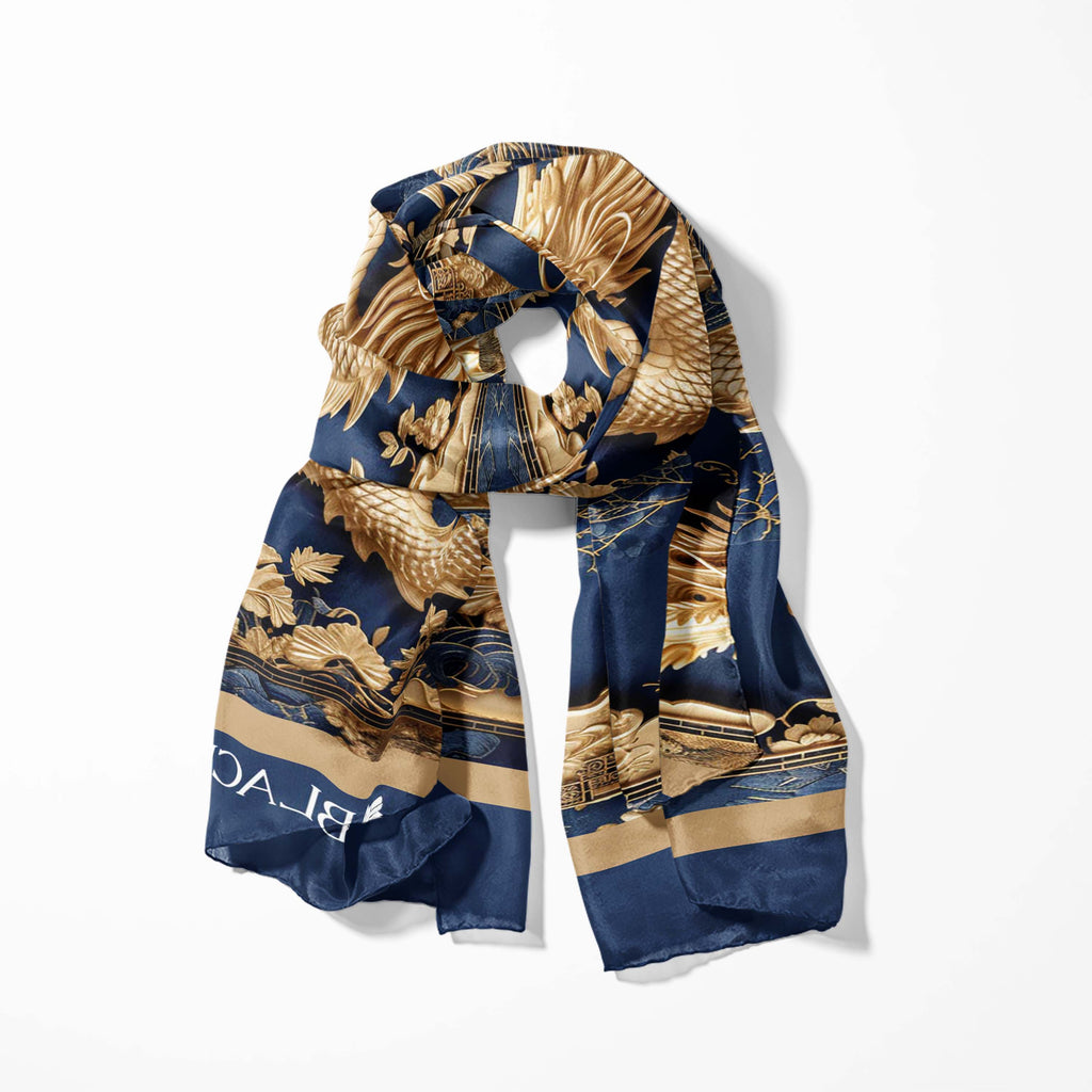 GOLD DRAGON MEN SCARF AND POCKET SQUARE SET – PREMIUM COLLECTION
