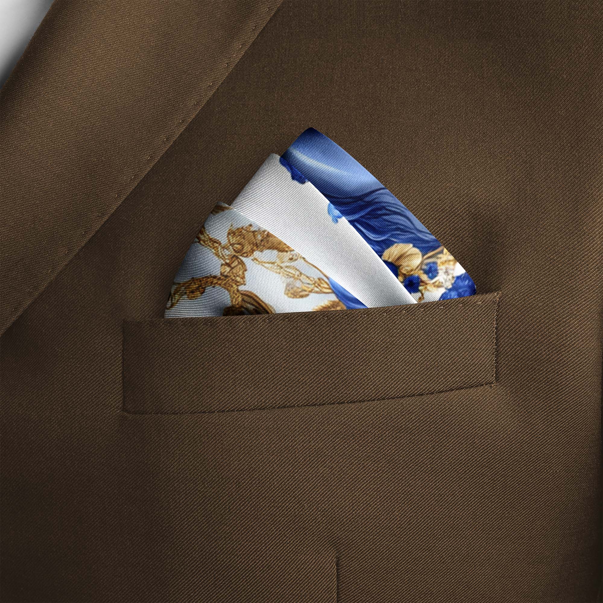 ELEGANT LAUREL SILK POCKET SQUARE