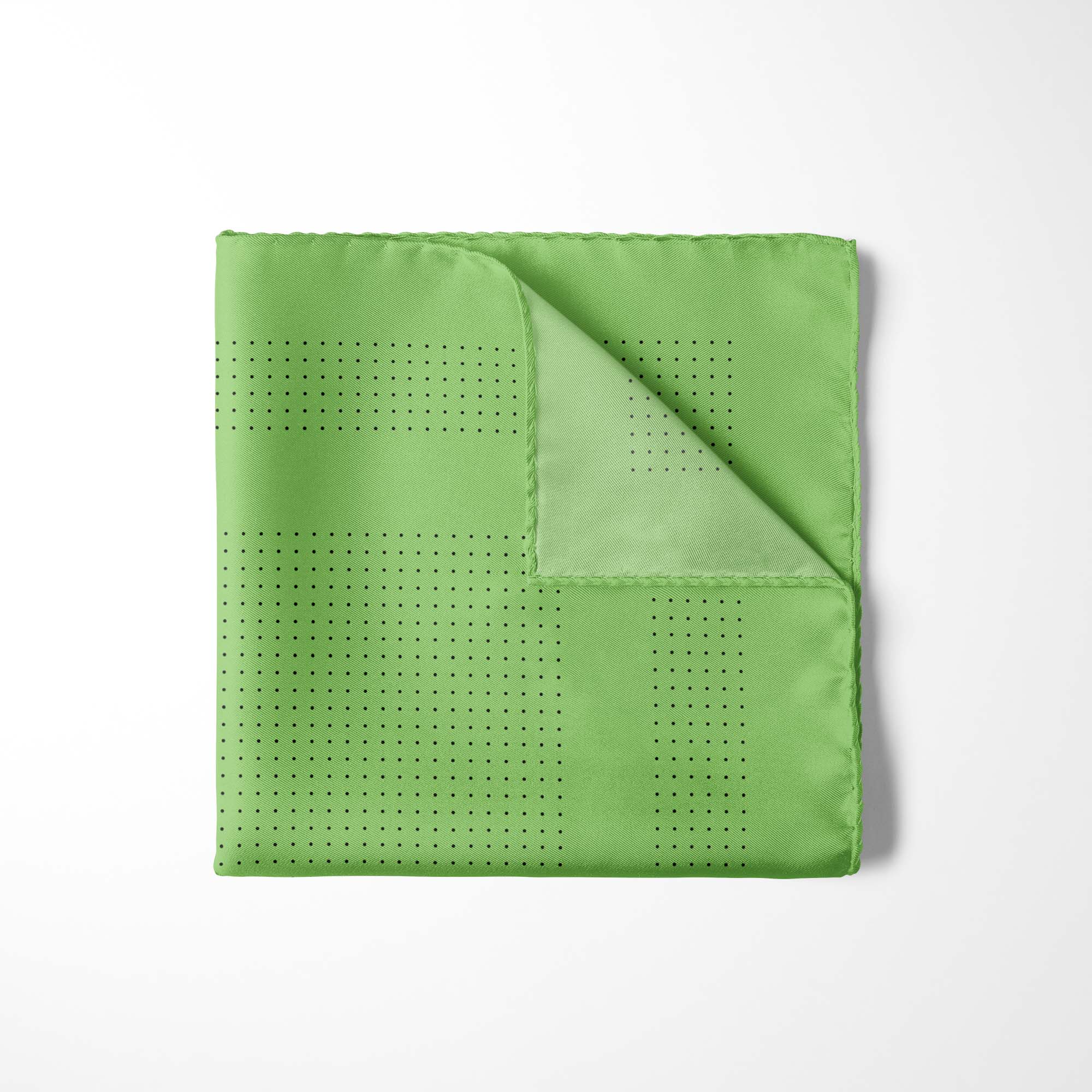 FERN GREEN DOT SILK POCKET SQUARE