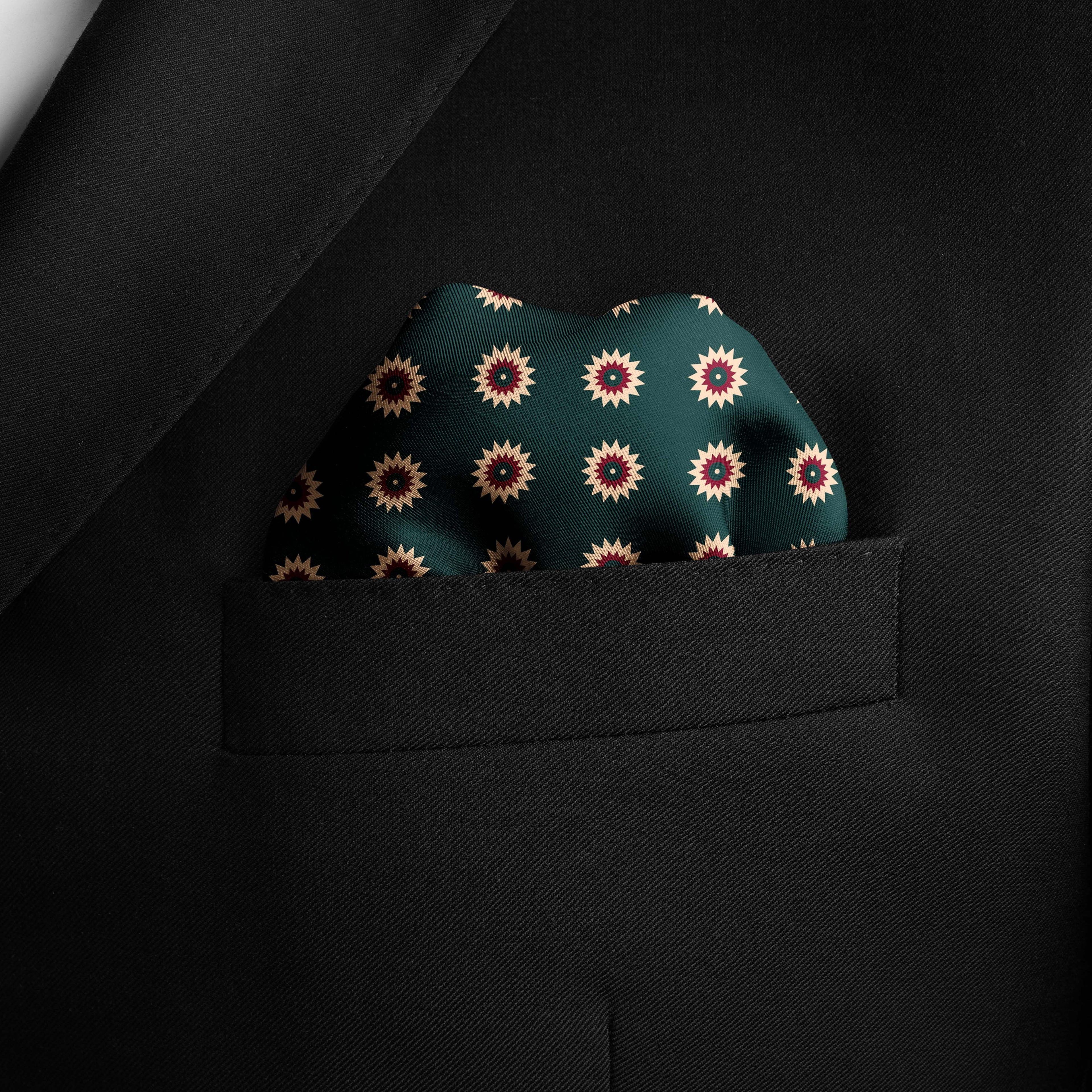 GREEN REVISABLE SILK POCKET SQUARE