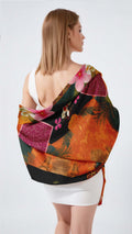 PARADISE FLORAL SILK LONG LADIES SCARF
