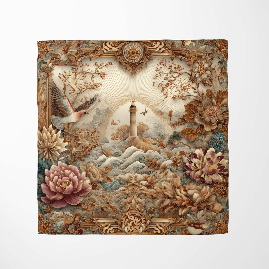 EXQUISITE CIRCULAR SILK HEAD SCARF