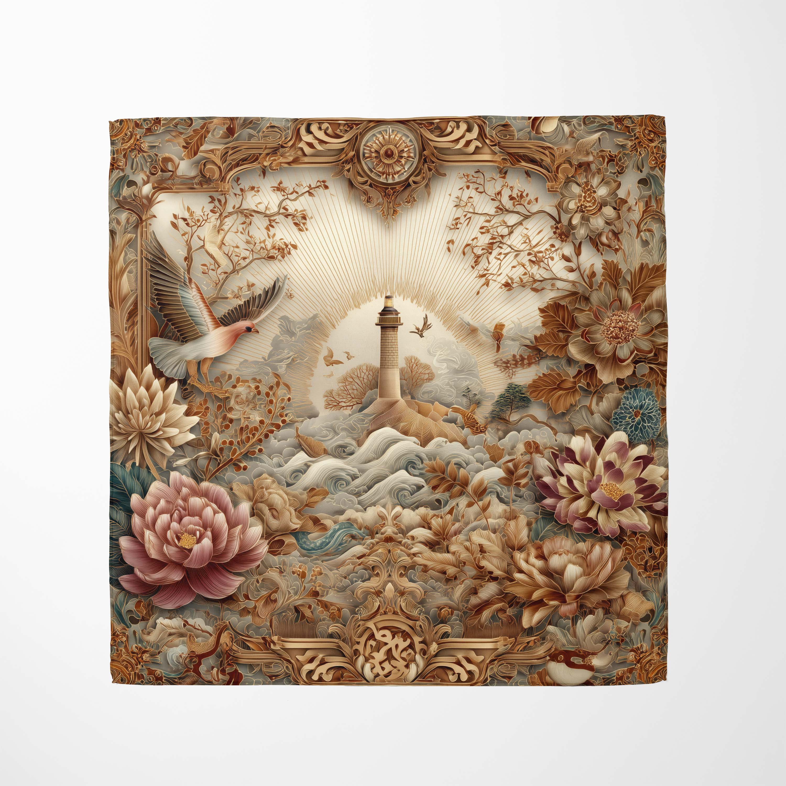 EXQUISITE CIRCULAR SILK HEAD SCARF