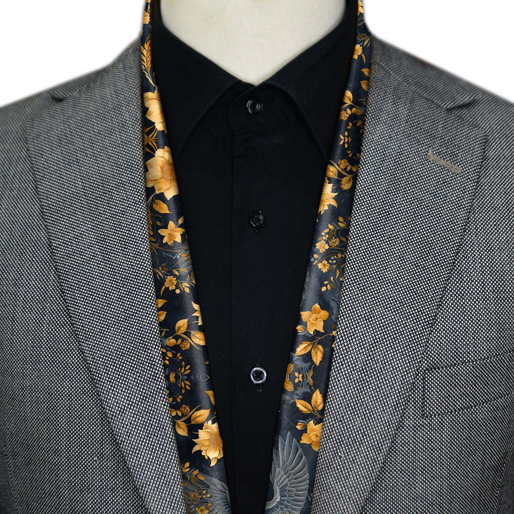 GOLD HUMMINGBIRDS MEN SCARF - PREMIUM COLLECTION