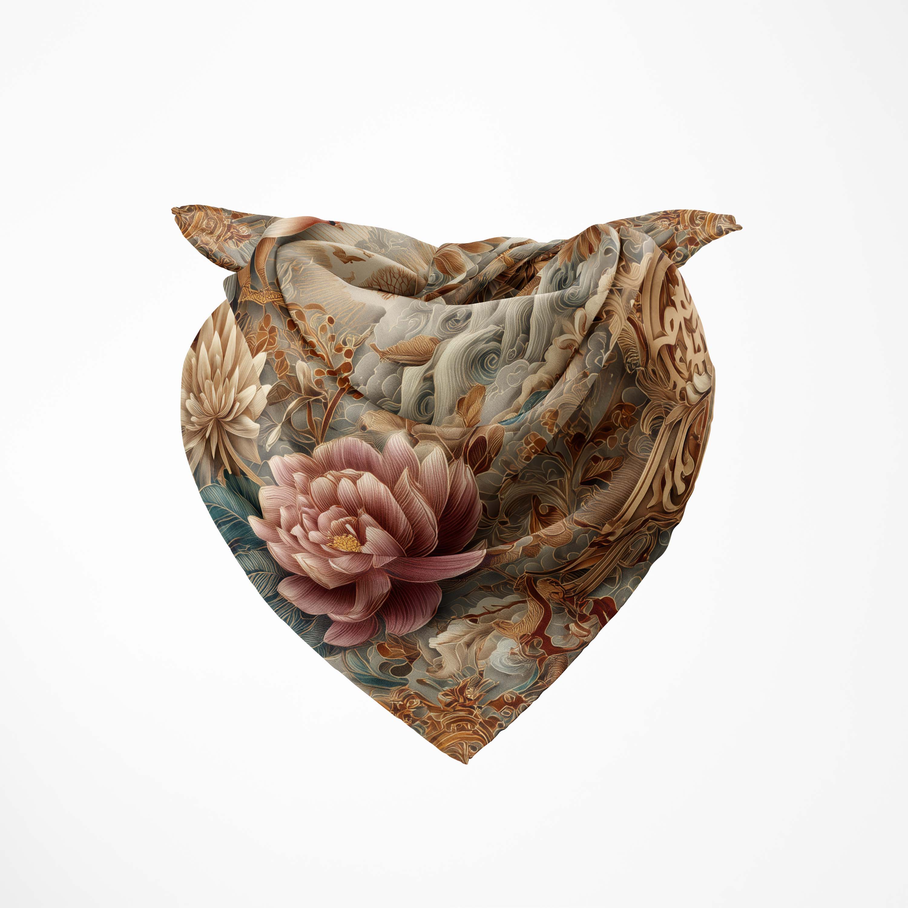 EXQUISITE CIRCULAR SILK BANDANA