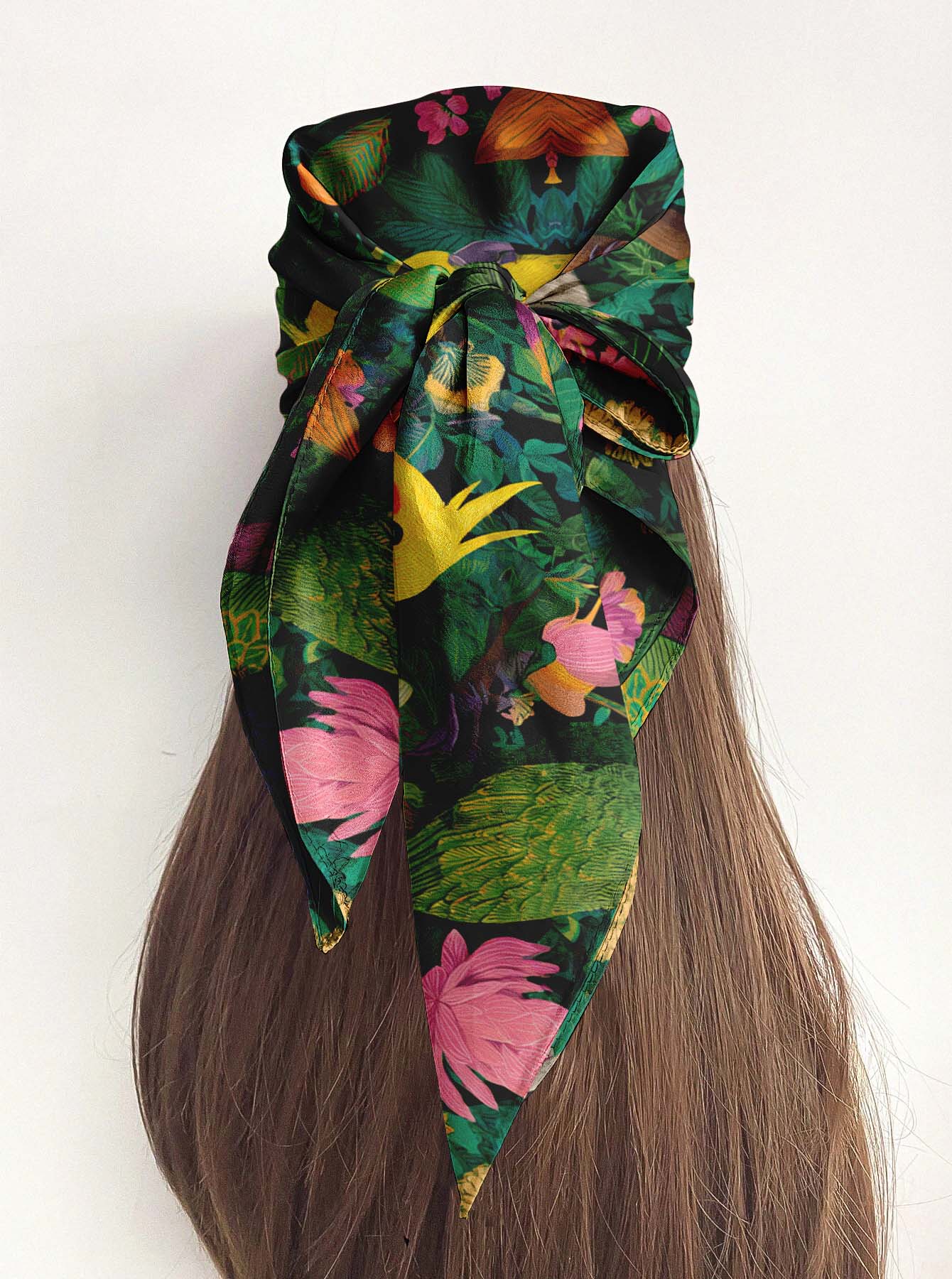 AVIAN PARADISE SILK HEAD SCARF