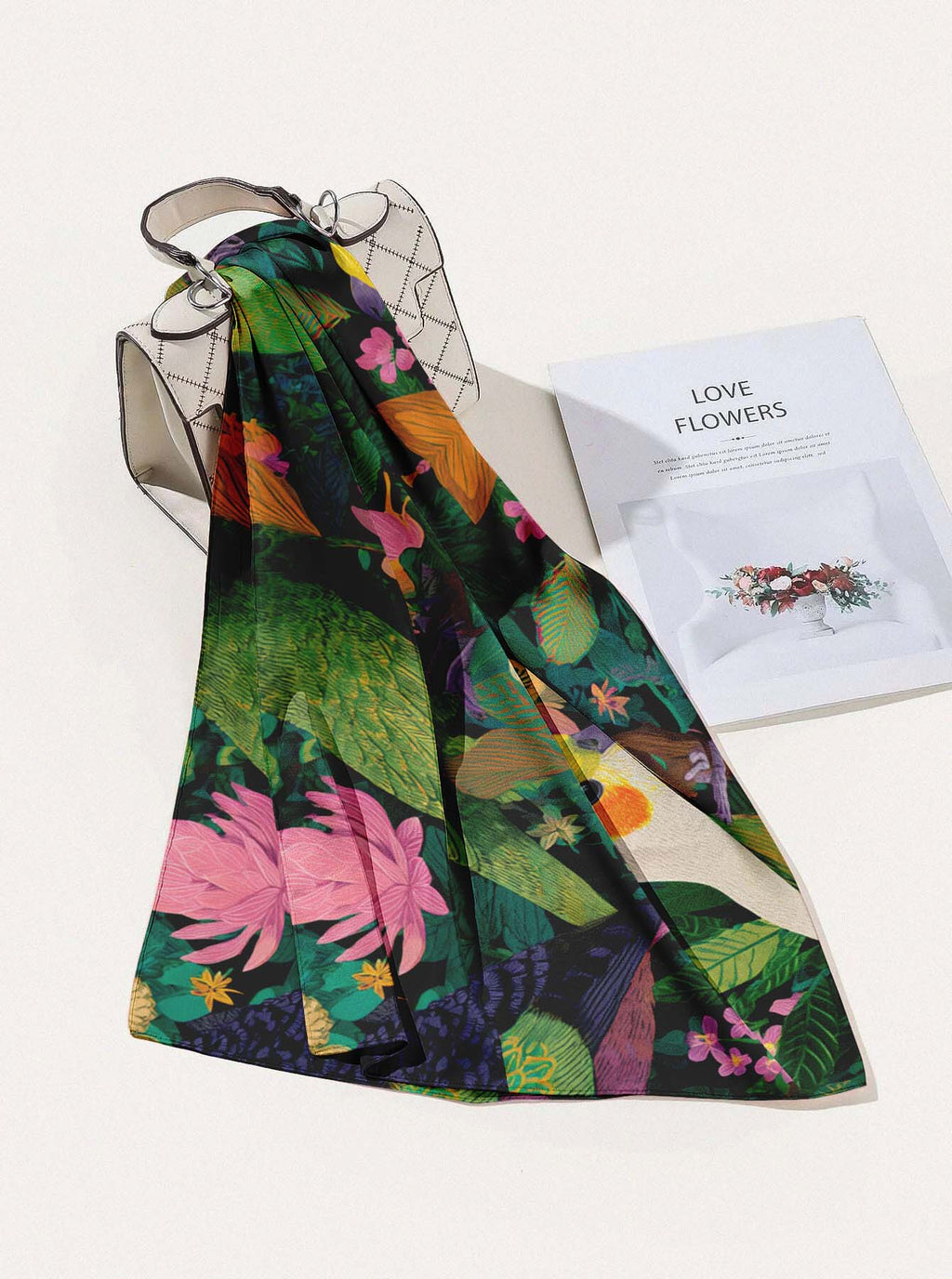 AVIAN PARADISE SILK HEAD SCARF