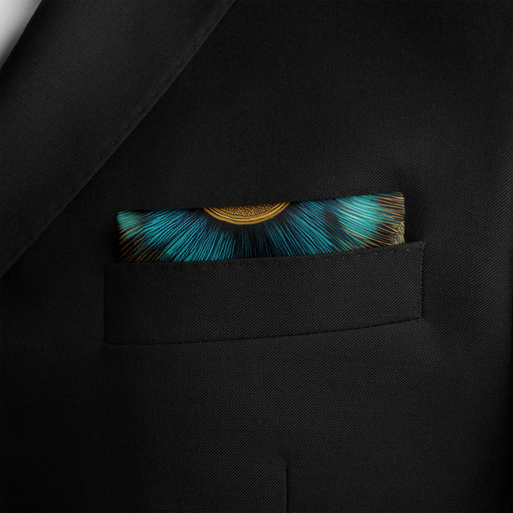 TEAL ORACLE SILK POCKET SQUARE