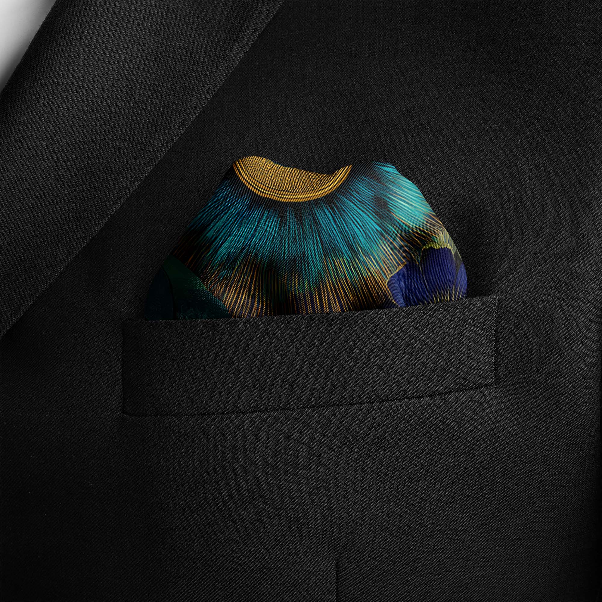 TEAL ORACLE SILK POCKET SQUARE