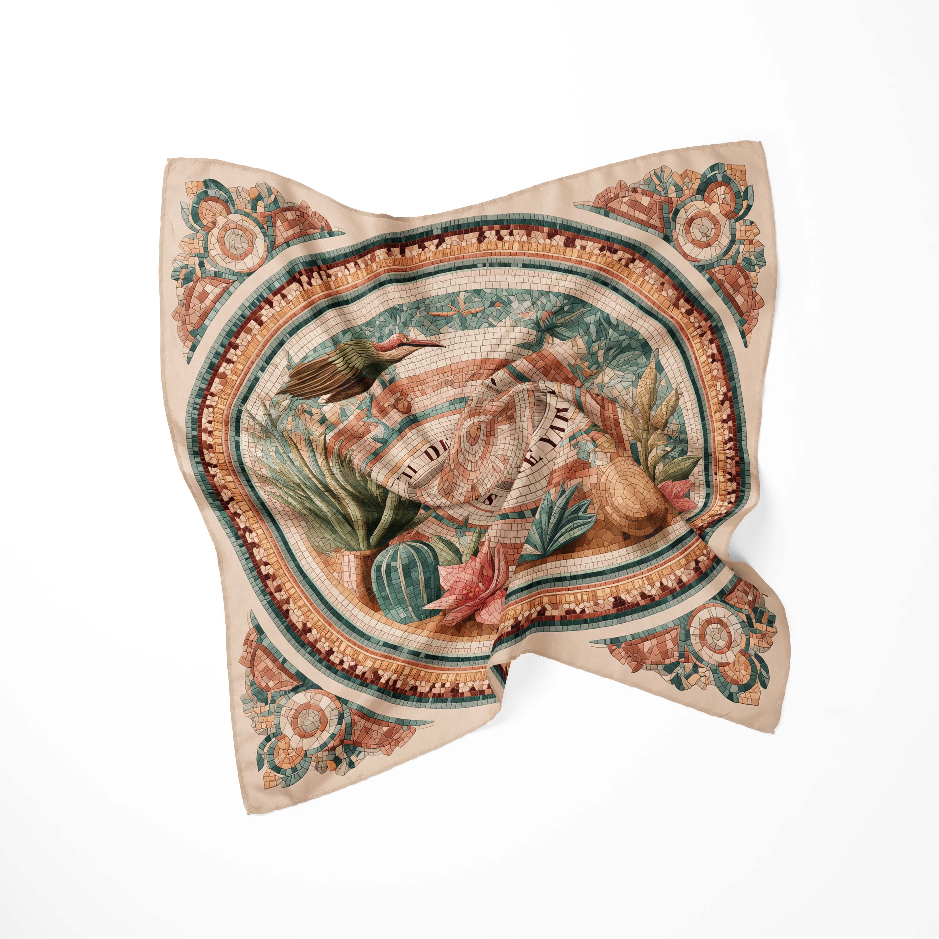 ANTIQUE GROTESQUE SILK BANDANA