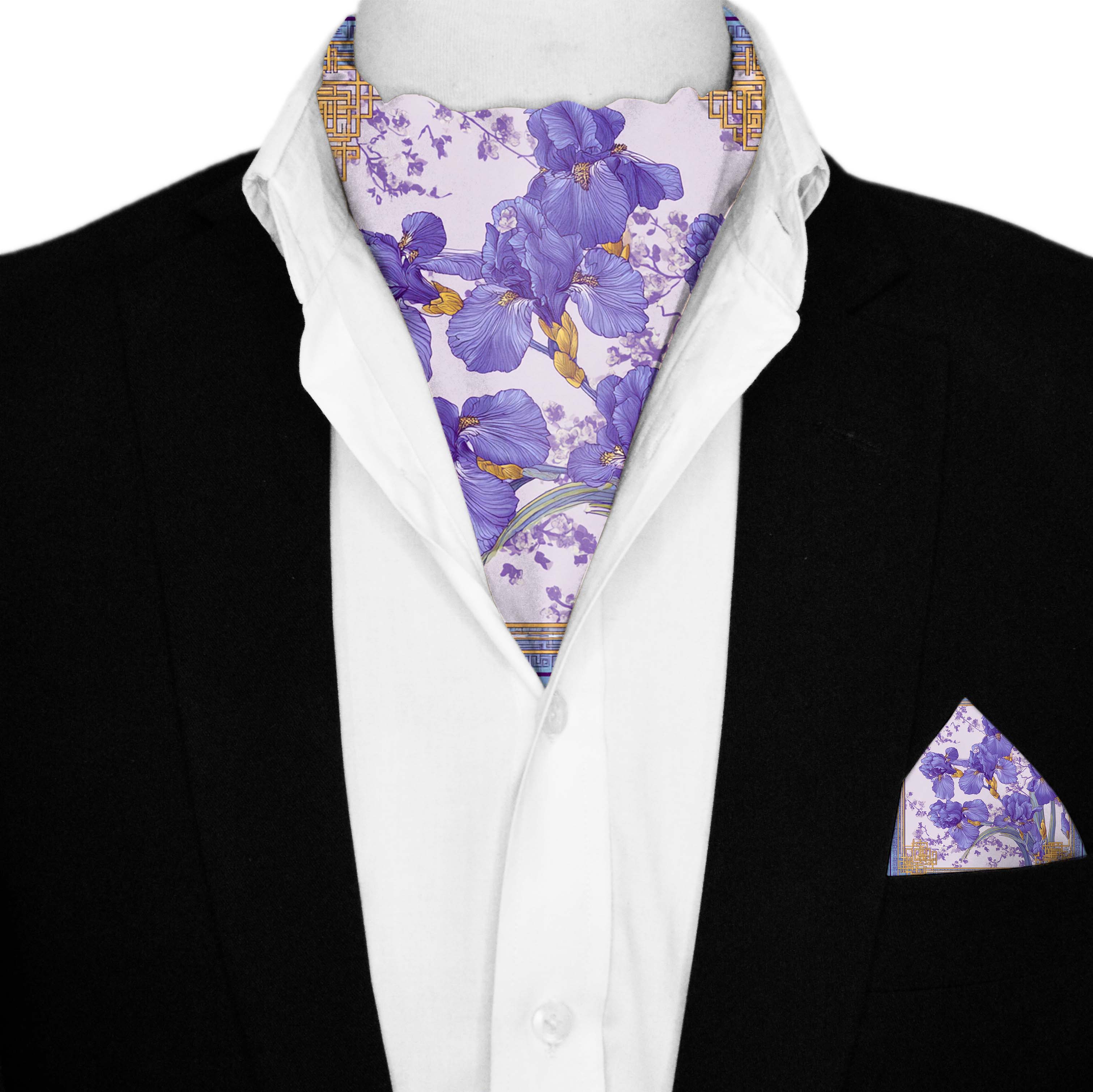 IRISHA SILK ASCOT AND POCKET SQUARE SET – PREMIUM COLLECTION