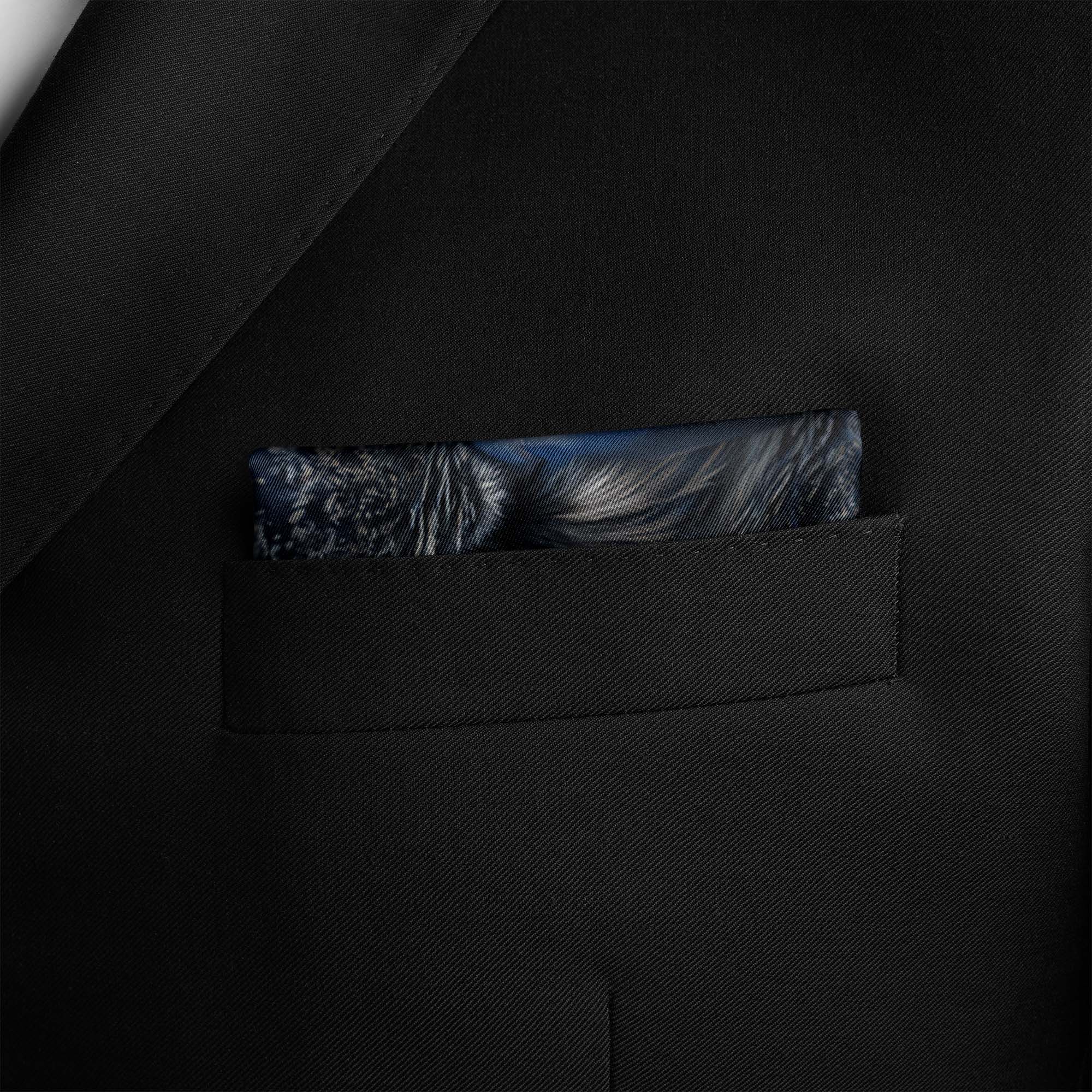 AZURE GUARDIAN SILK POCKET SQUARE