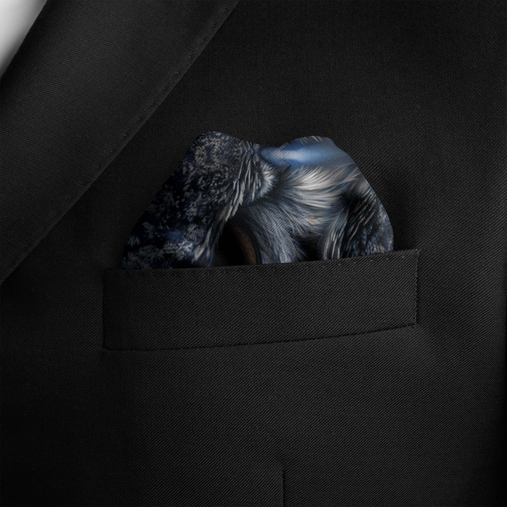 AZURE GUARDIAN SILK POCKET SQUARE