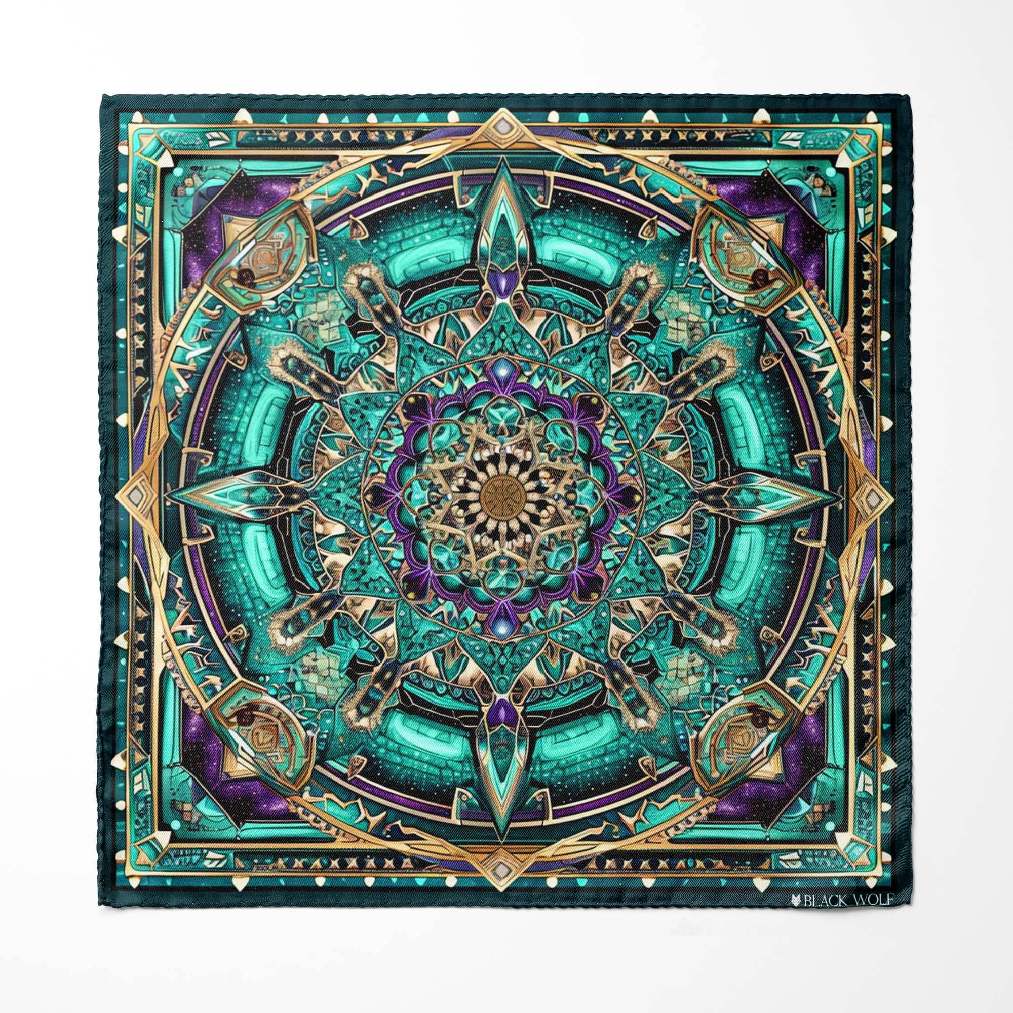 NEON MANDALA SILK ASCOT AND POCKET SQUARE SET – PREMIUM COLLECTION