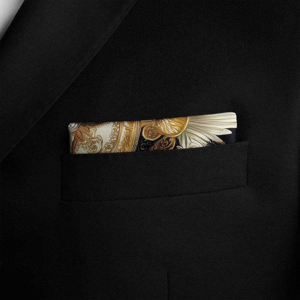 MEDIEVAL FLORAL SILK POCKET SQUARE