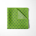 LIME GREEN AND BLUE SPOT SILK POCKET SQUARE