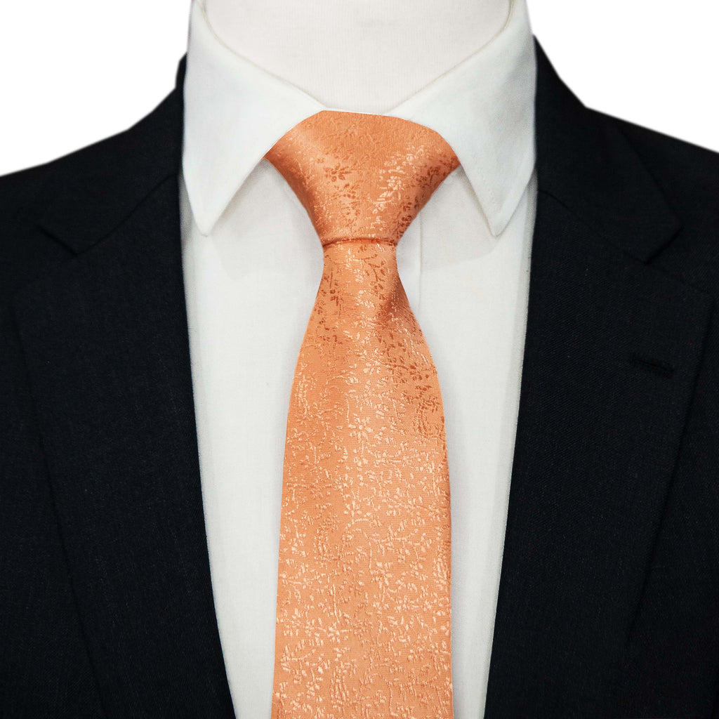 PINKISH PEACH PAISLEY SELF PRINTED TIE
