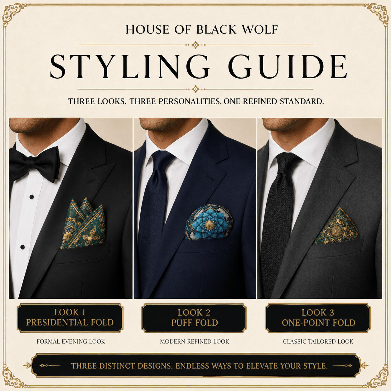 PACK OF 3 POCKET SQUARES