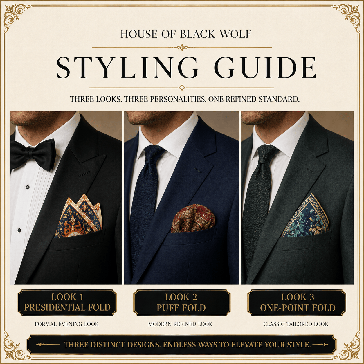 PACK OF 3 POCKET SQUARES