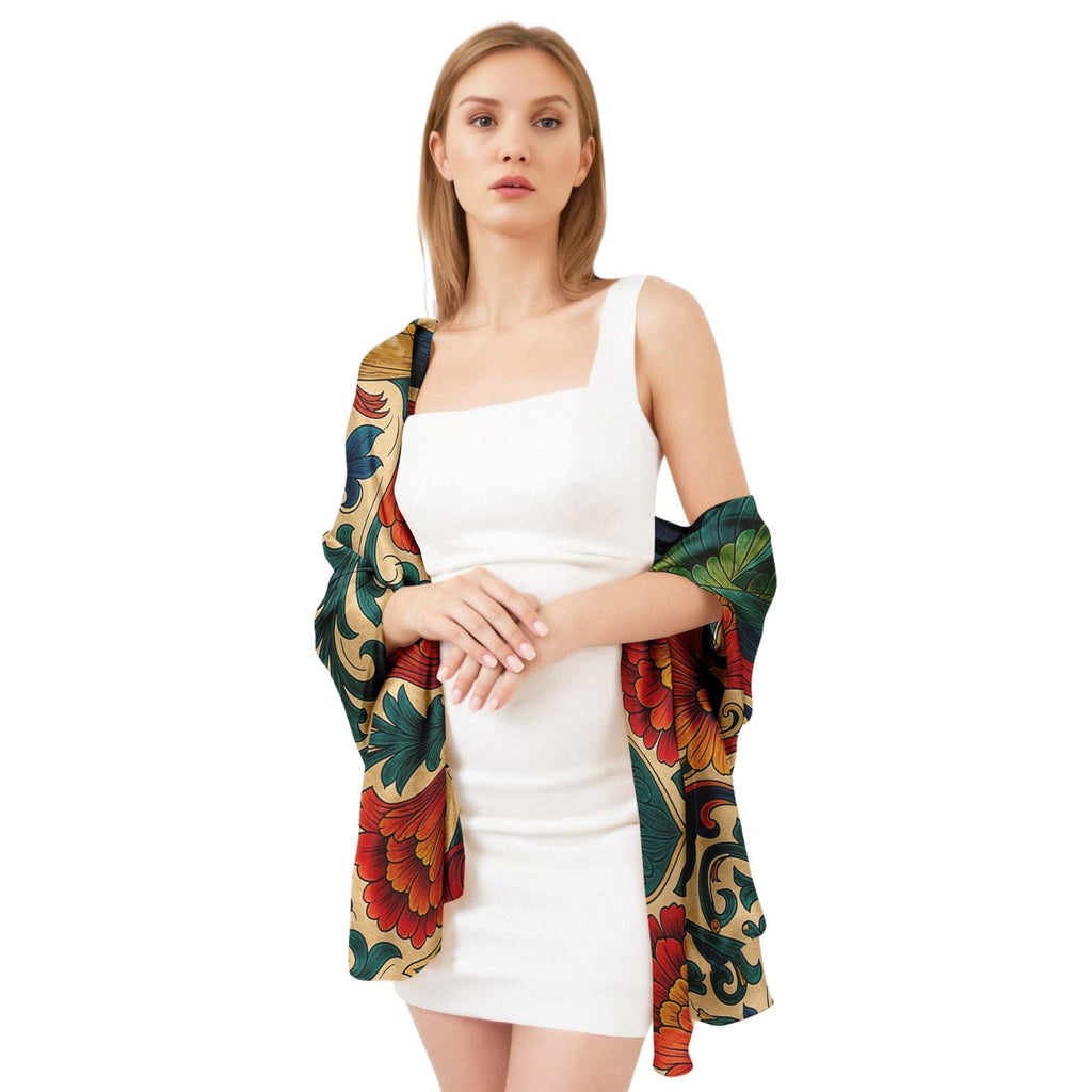 ROYAL HUMMINGBIRD SILK LONG LADIES SCARF