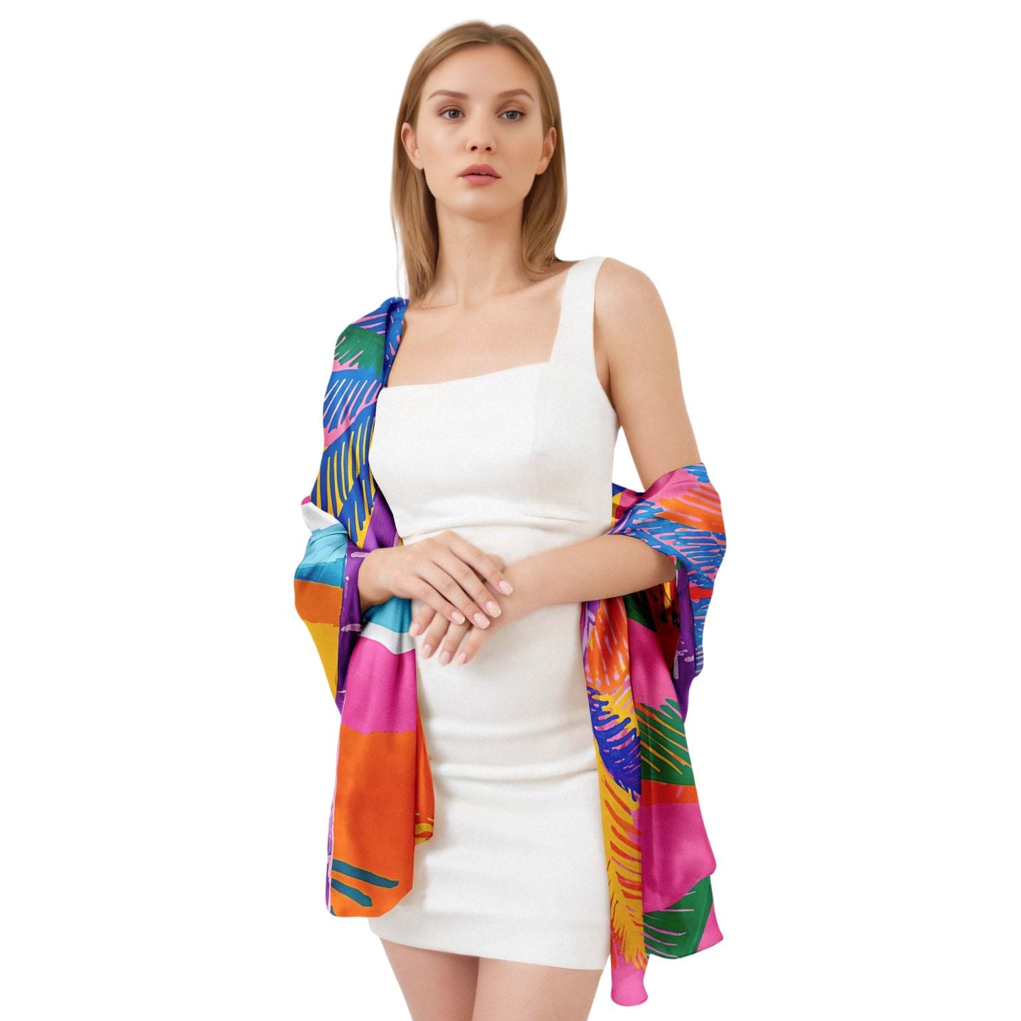 SUNSET PARADISE SILK LONG LADIES SCARF