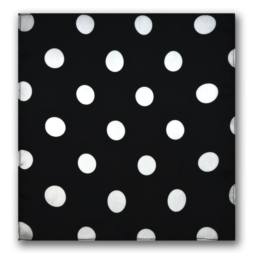 BLACK LARGE POLKA DOTS SILK ASCOT –  PREMIUM COLLECTION