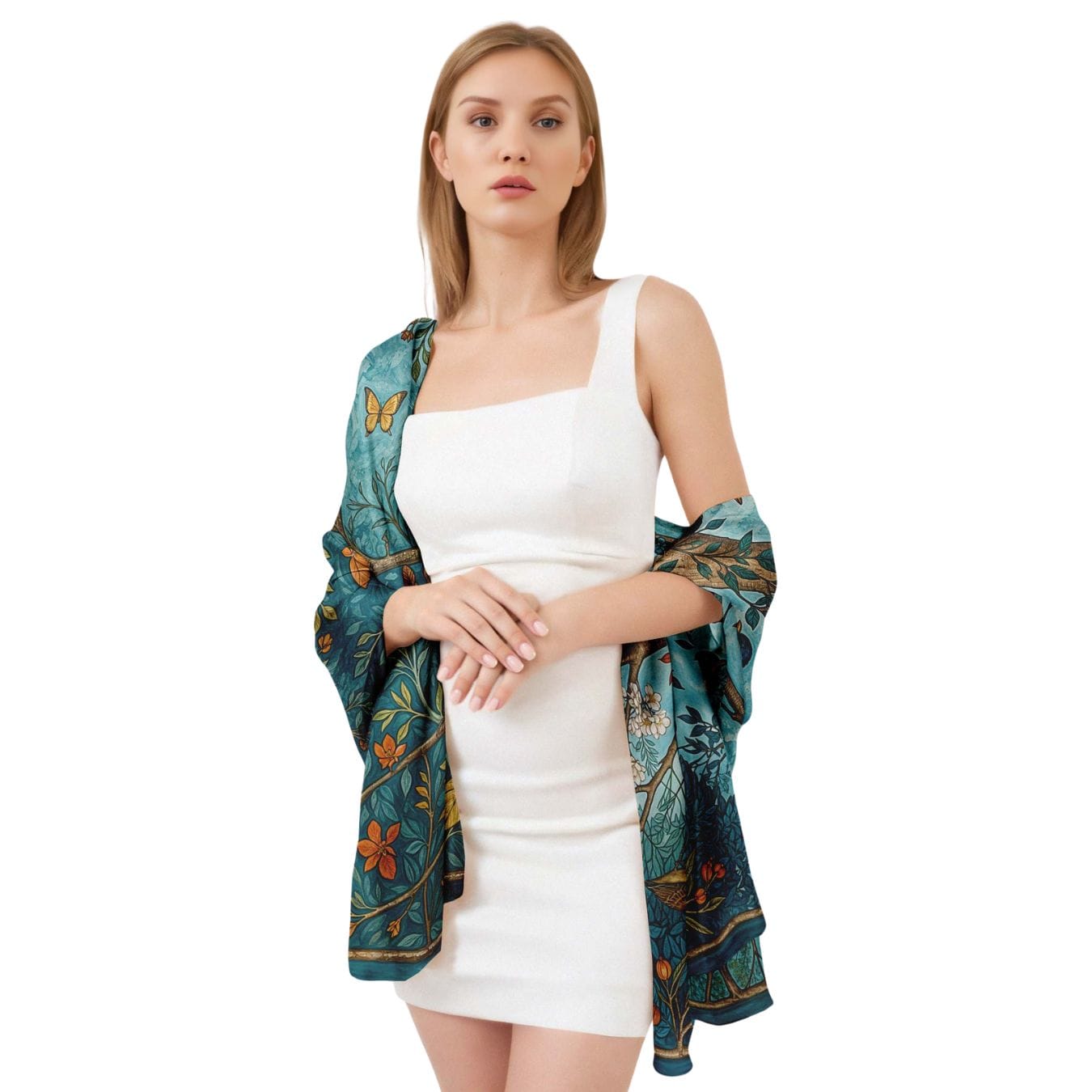 JESSIE ZHAO SILK LONG LADIES SCARF