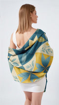 FLORAL MOSAIC SILK LONG LADIES SCARF