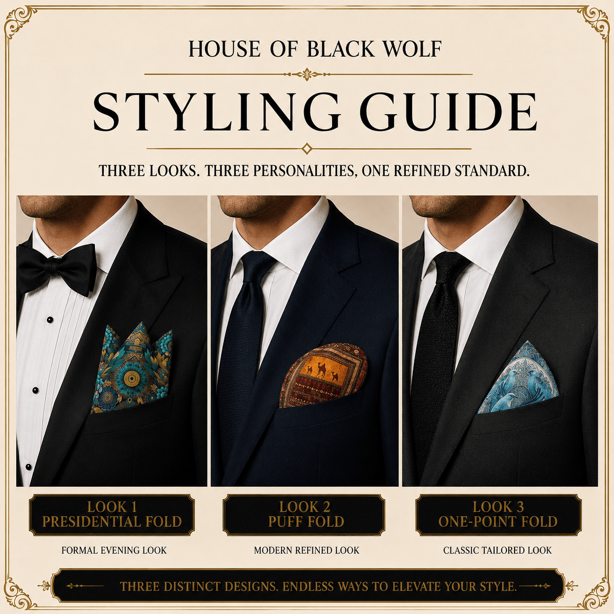 PACK OF 3 POCKET SQUARES