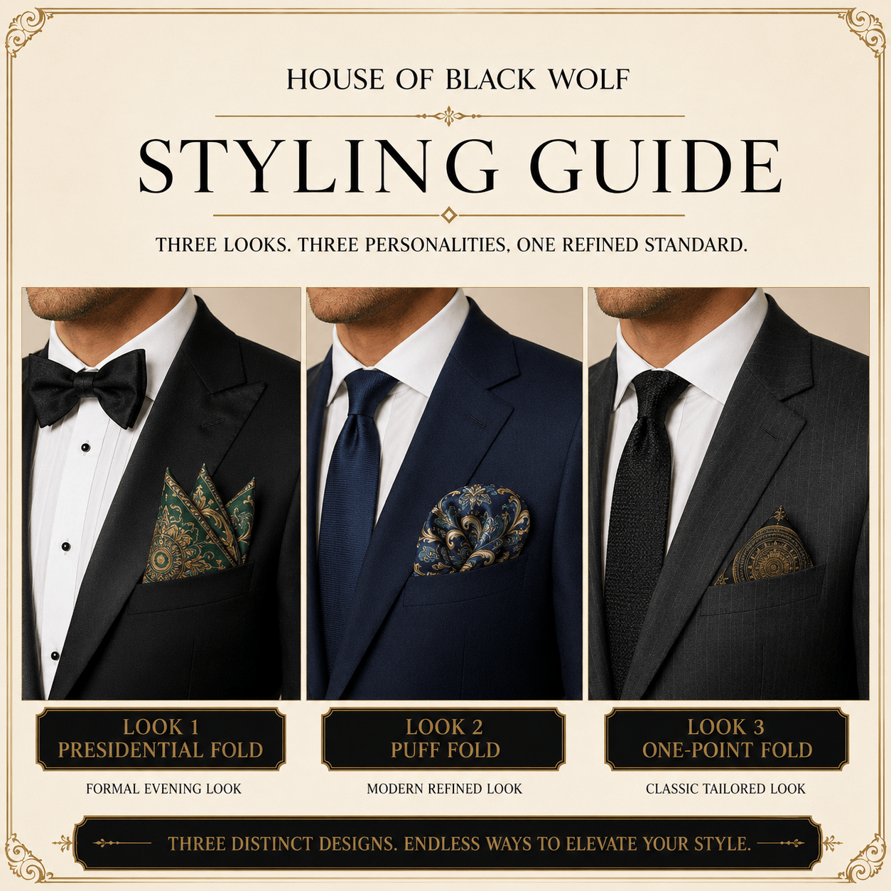 PACK OF 3 POCKET SQUARES