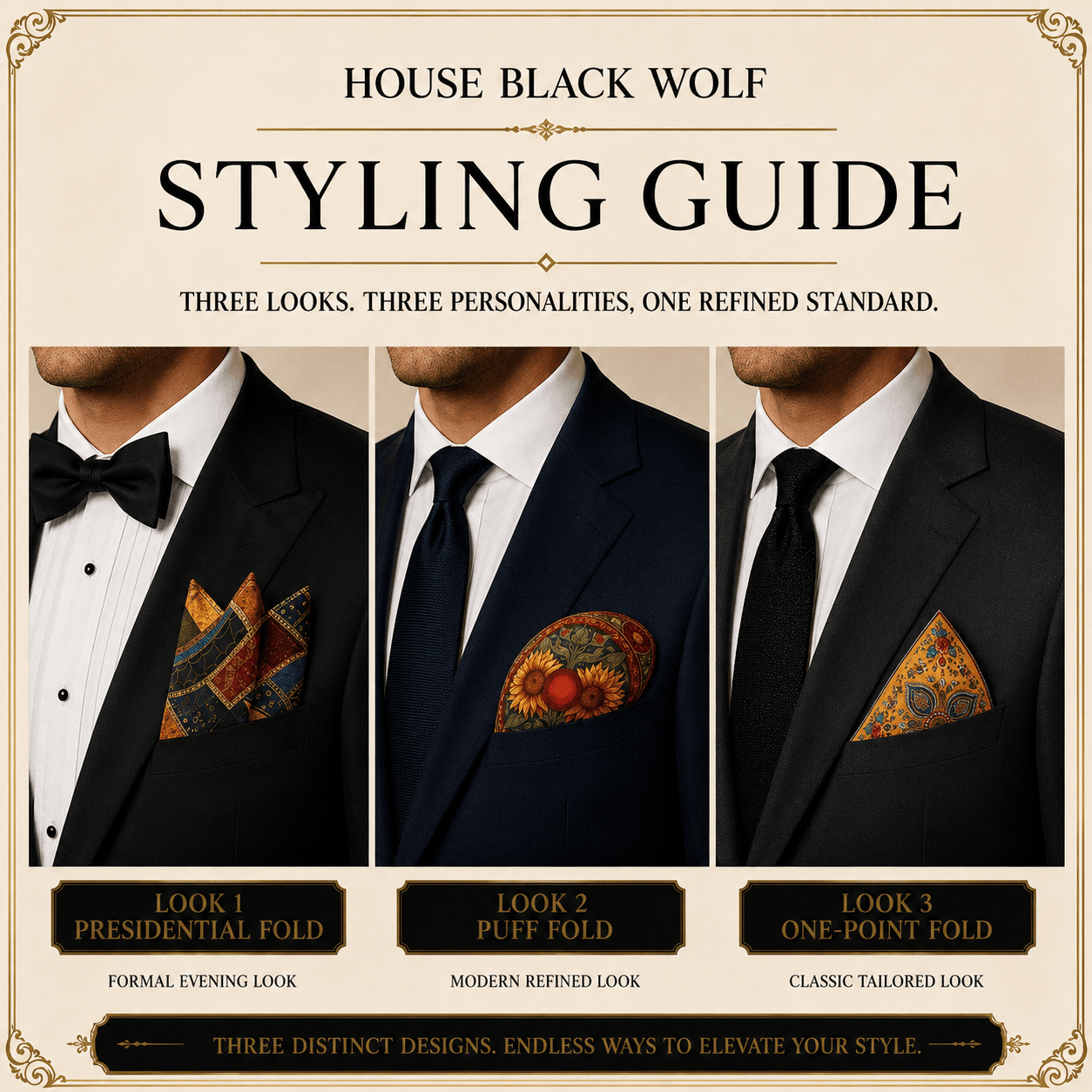 PACK OF 3 POCKET SQUARES