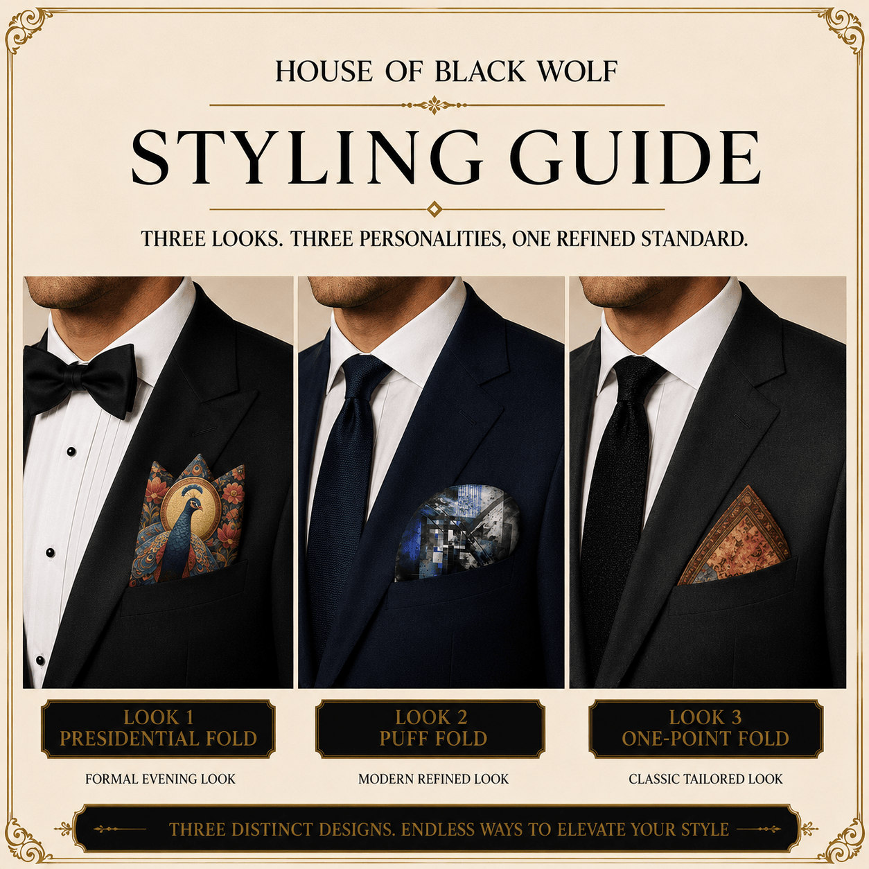 PACK OF 3 POCKET SQUARES