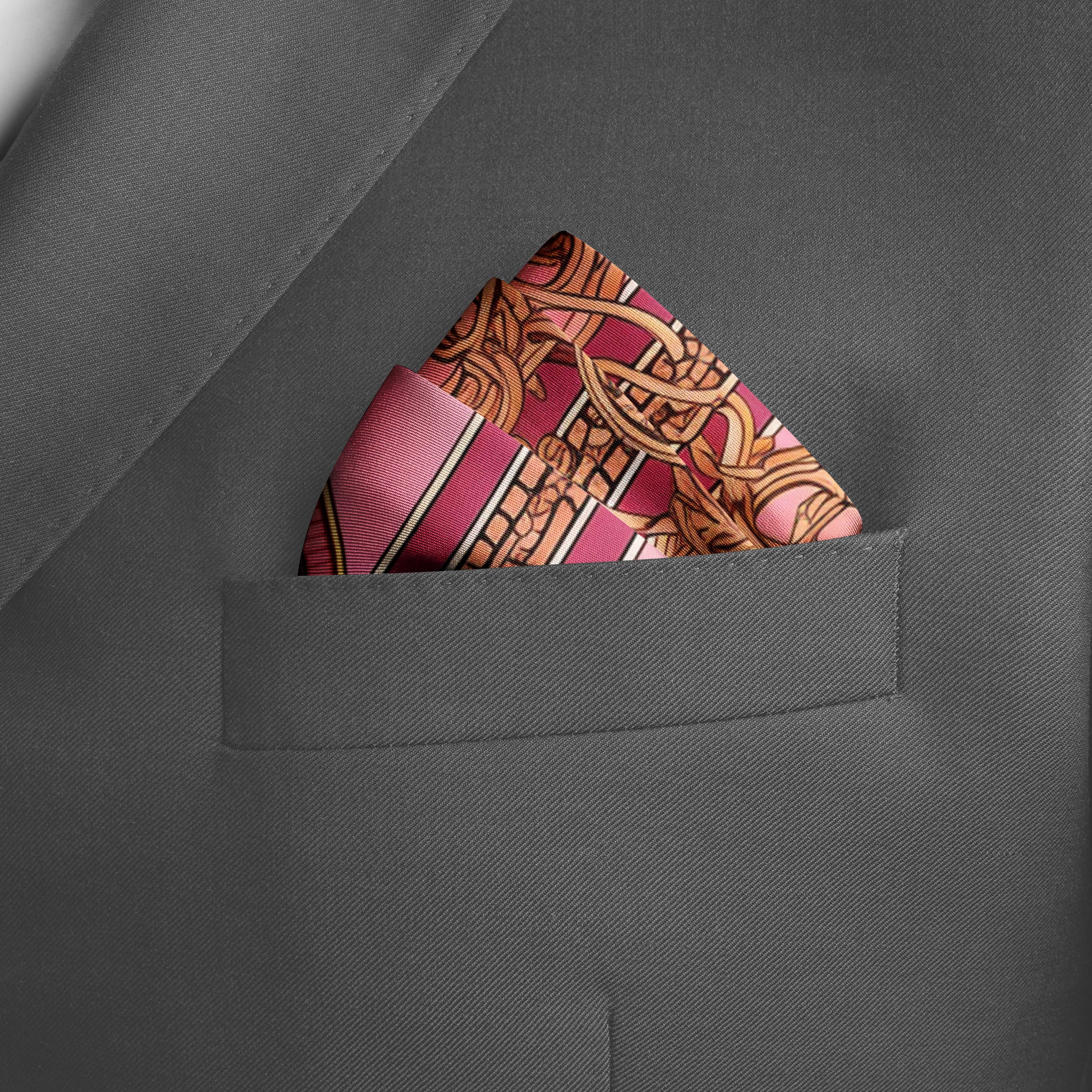 GEOMATRIC PATTERN SILK POCKET SQUARE